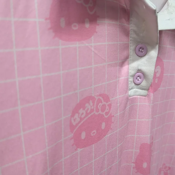 Hello Kitty Pink and White Womens Collared Dress - Picture 2 of 5
